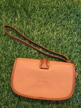 Dooney & Bourke Saddle Brown Leather Wristlet Clutch